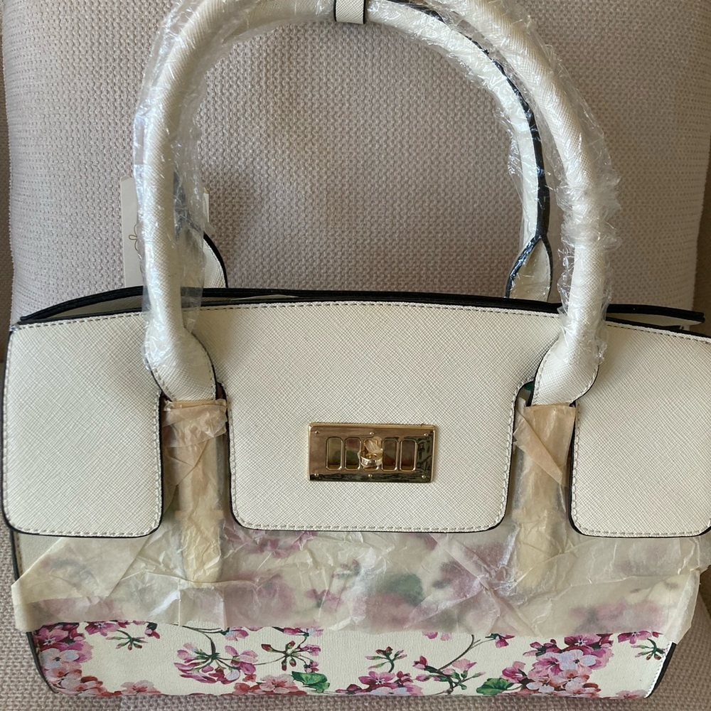 Floral White Handbag